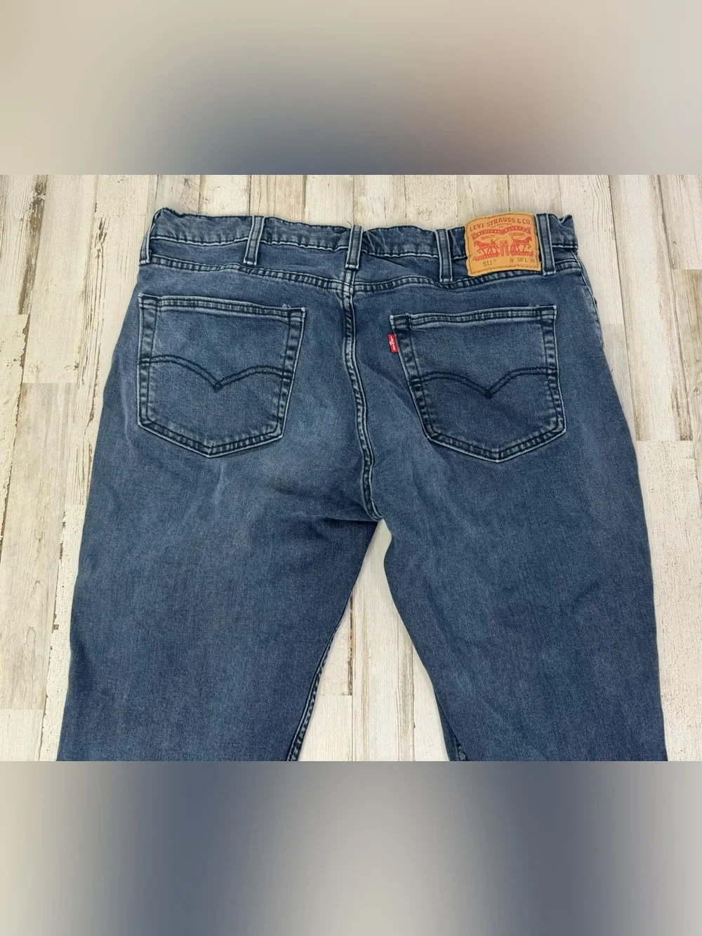 Vintage Levis 511 Pants Jeans Men 38x29 Denim Stretch Gray Straight